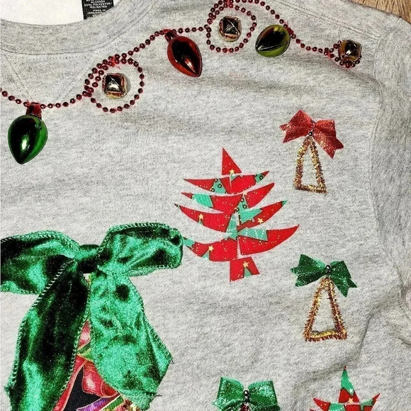1 of a kind Custom Handmade Ugly Christmas Sweater Mens XL or Womens Plus XXL 2X - Picture 2 of 8